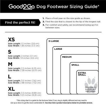 Soles Up Front Size Chart
